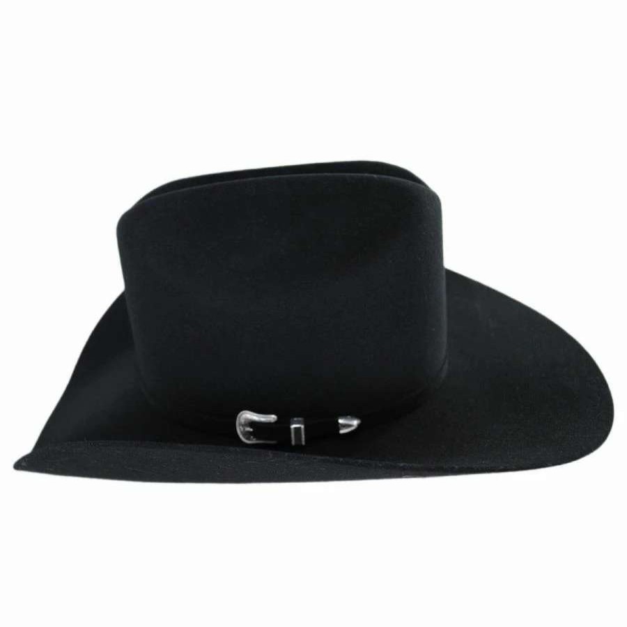 Cowboy & Western Hats * | Lightning Wool And Angora Felt Cowboy Hat Black