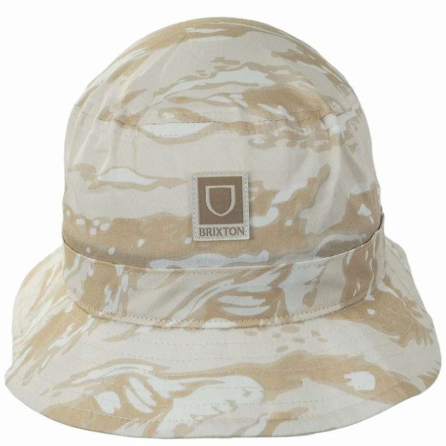 Bucket Hats * | Beta Camouflage Cotton Packable Bucket Hat Beige