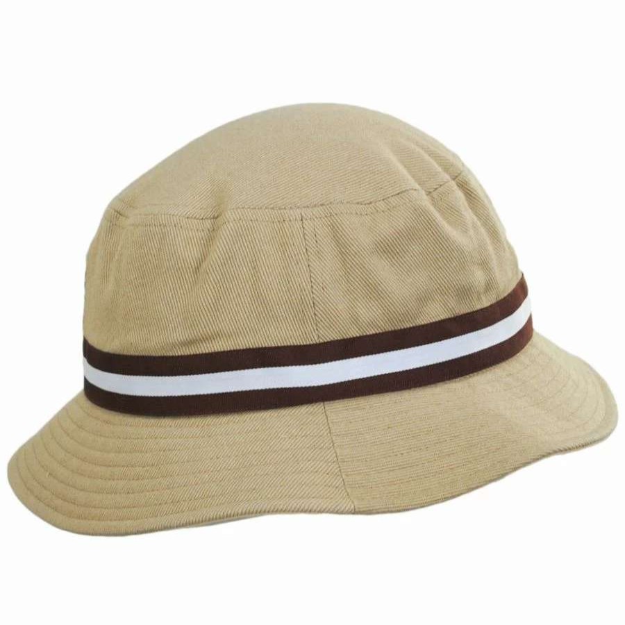 Bucket Hats * | Kangol Stripe Lahinch Cotton Bucket Hat Oatmeal