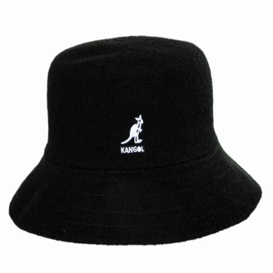 Bucket Hats * | Kangol Bermuda Bucket Hat Black