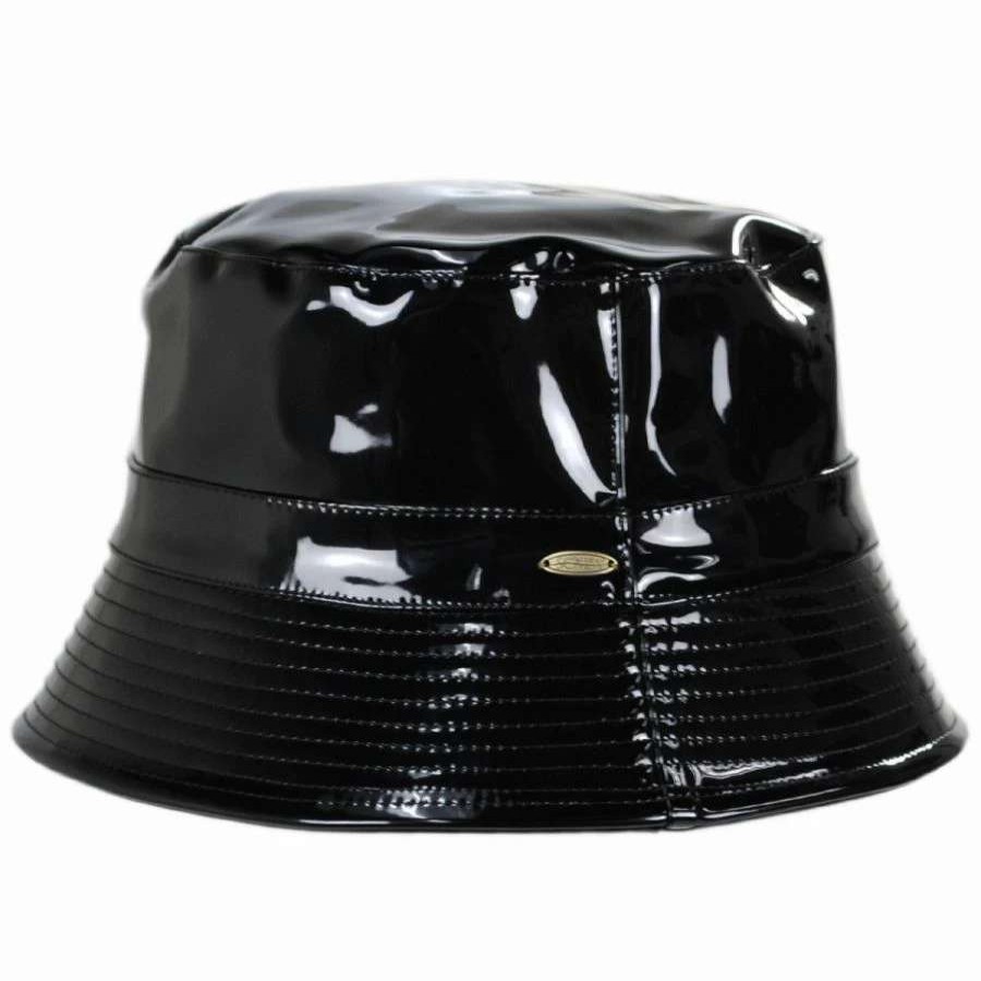 Outdoors * | Scala Pluie Faux Leather Rain Bucket Hat