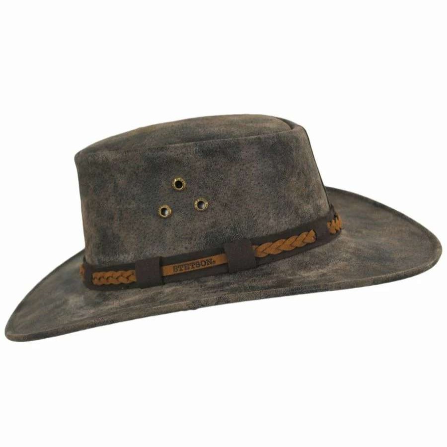 Cowboy & Western Hats * | Stetson Canberra Distressed Suede Aussie Hat