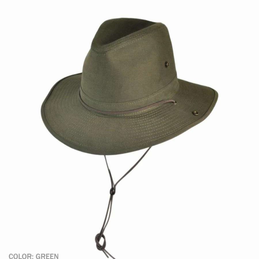 Fedoras * | Cotton Twill Aussie Fedora Hat