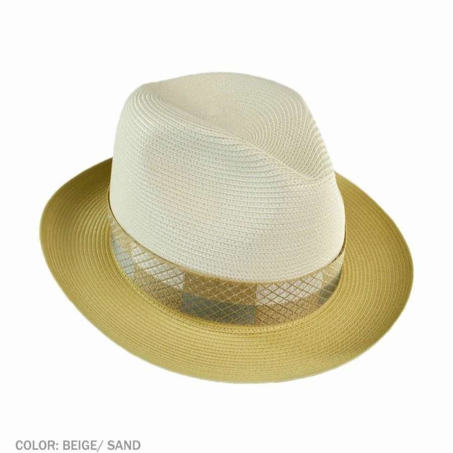 Fedoras * | Stetson Andover Florentine Milan Straw Fedora Hat