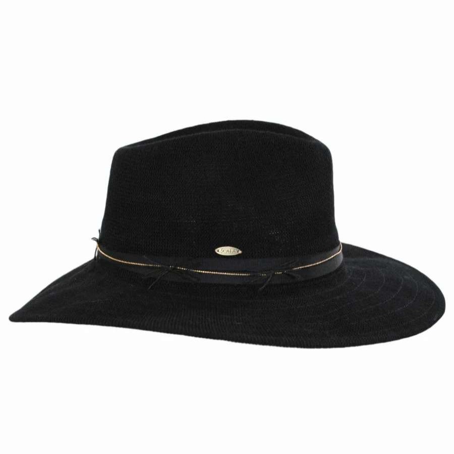 Outdoors * | Scala Delvey Knit Fedora Hat