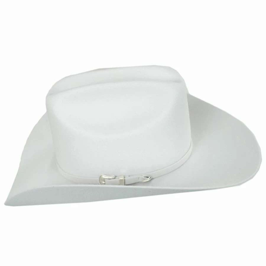 Cowboy & Western Hats * | Lightning Wool And Angora Felt Cowboy Hat White