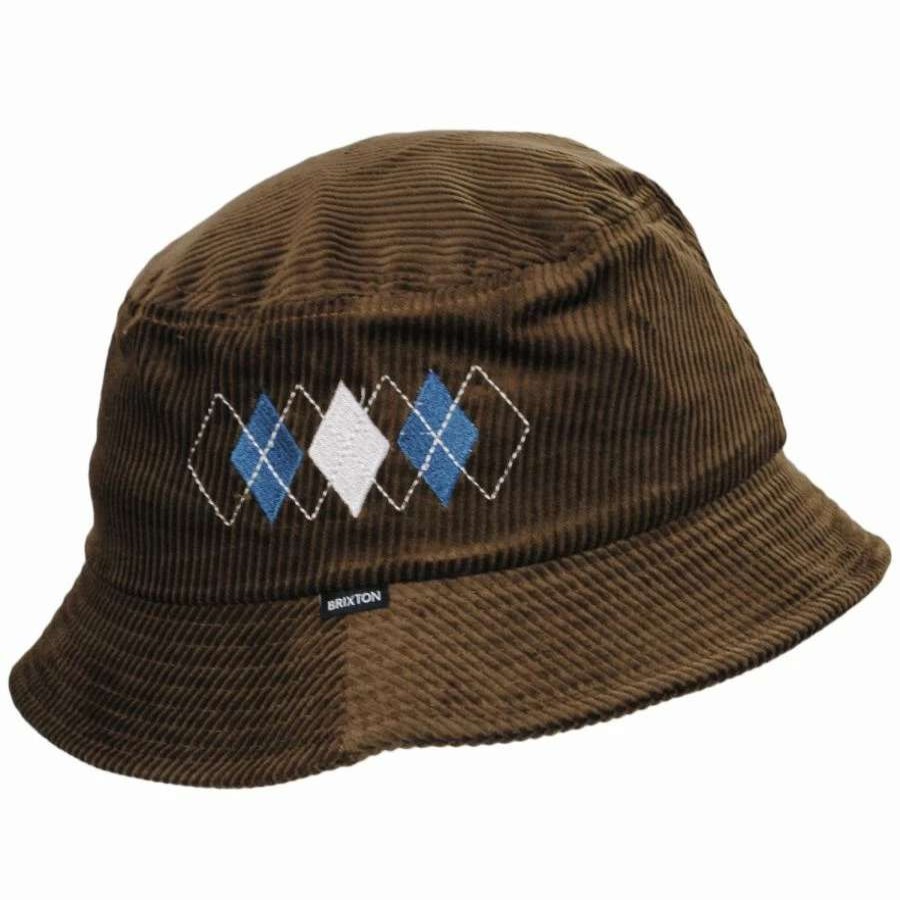 Bucket Hats * | Gramercy Argyle Corduroy Cotton Bucket Hat