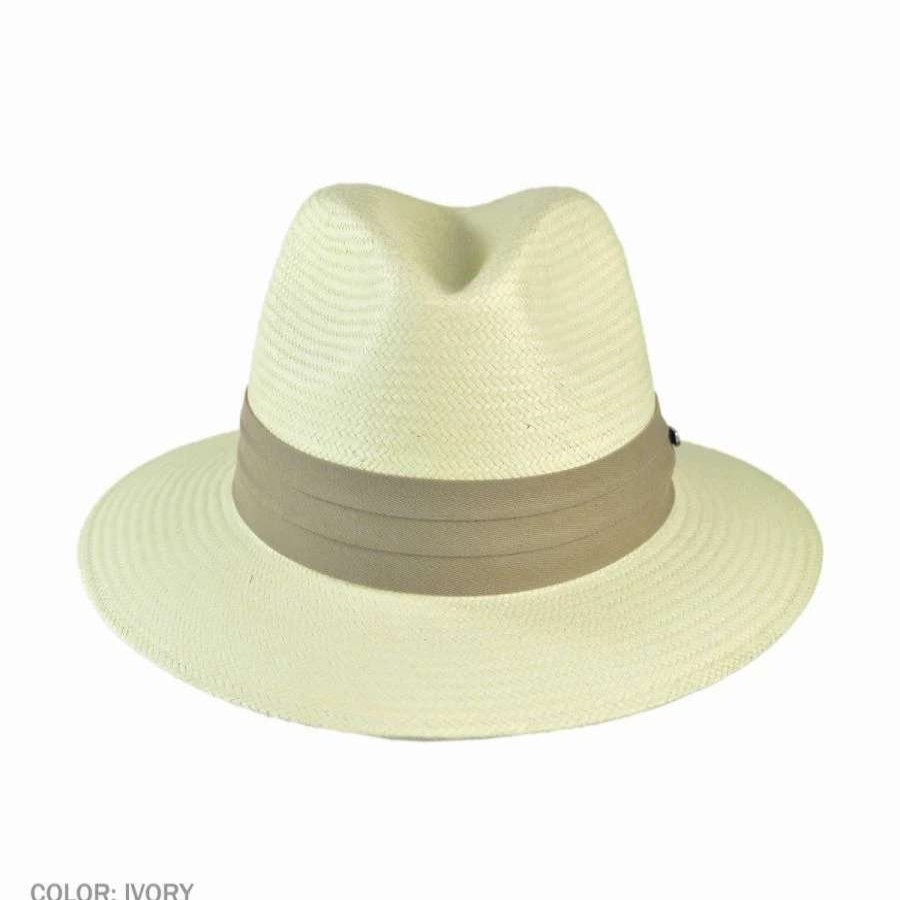 Fedoras * | Toyo Straw Safari Fedora Hat Khaki Band