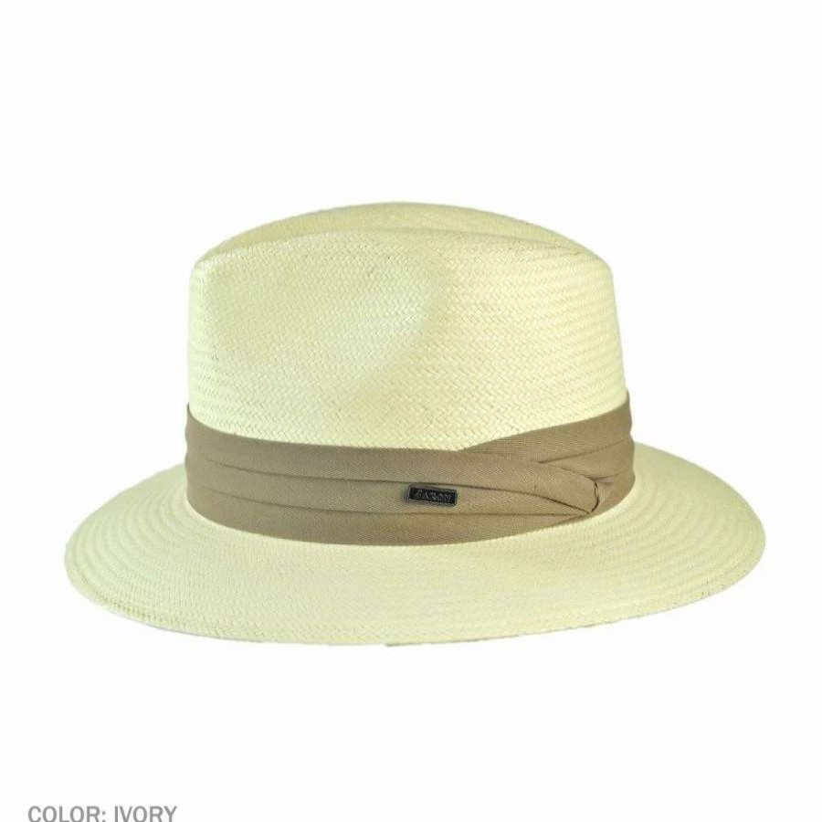 Fedoras * | Toyo Straw Safari Fedora Hat Khaki Band