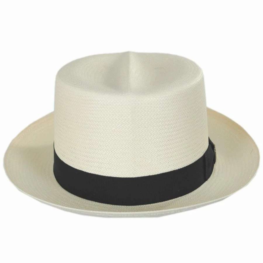 Fedoras * | Optimo Shantung Straw Fedora Hat