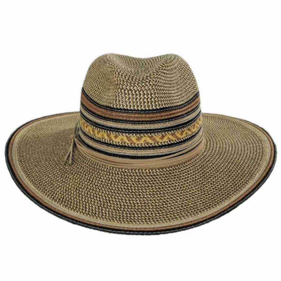 Fedoras * | Scala Alento Braided Toyo Straw Fedora Hat