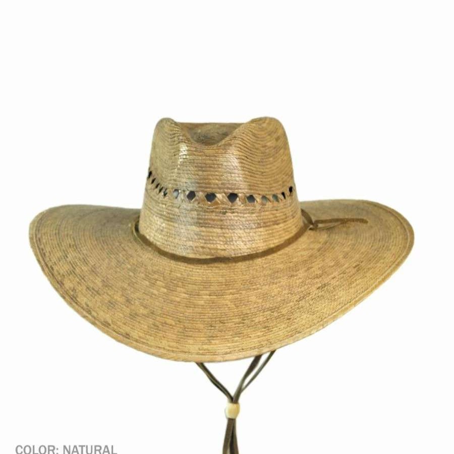 Outdoors * | Gardener Lattice Palm Straw Wide Brim Hat