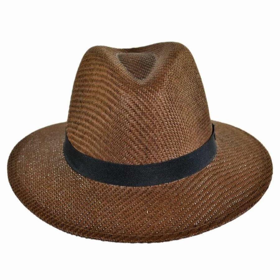 Fedoras * | Panama Jack Ribbon Toyo Straw Safari Fedora Hat