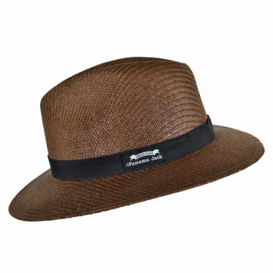 Fedoras * | Panama Jack Ribbon Toyo Straw Safari Fedora Hat