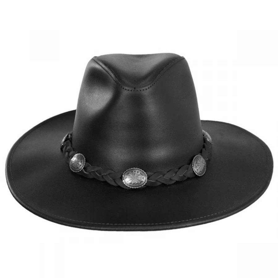 Cowboy & Western Hats * | Dude Braid Conch Leather Outback Hat