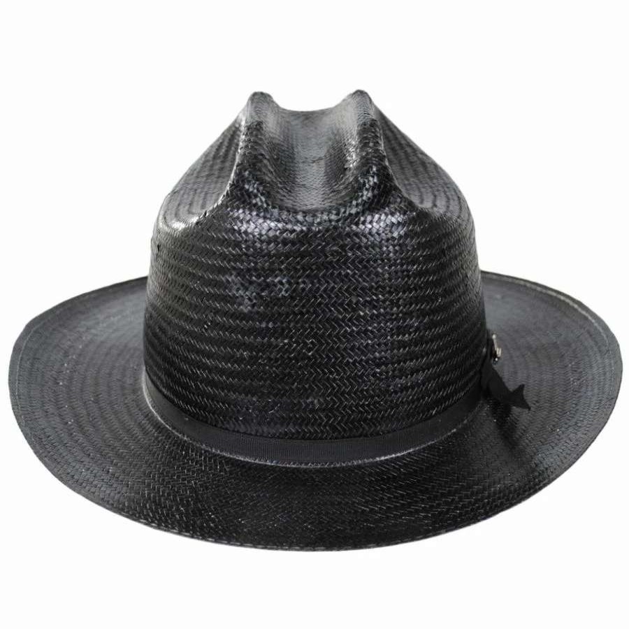 Cowboy & Western Hats * | Stetson Open Road Shantung Straw Western Hat Black