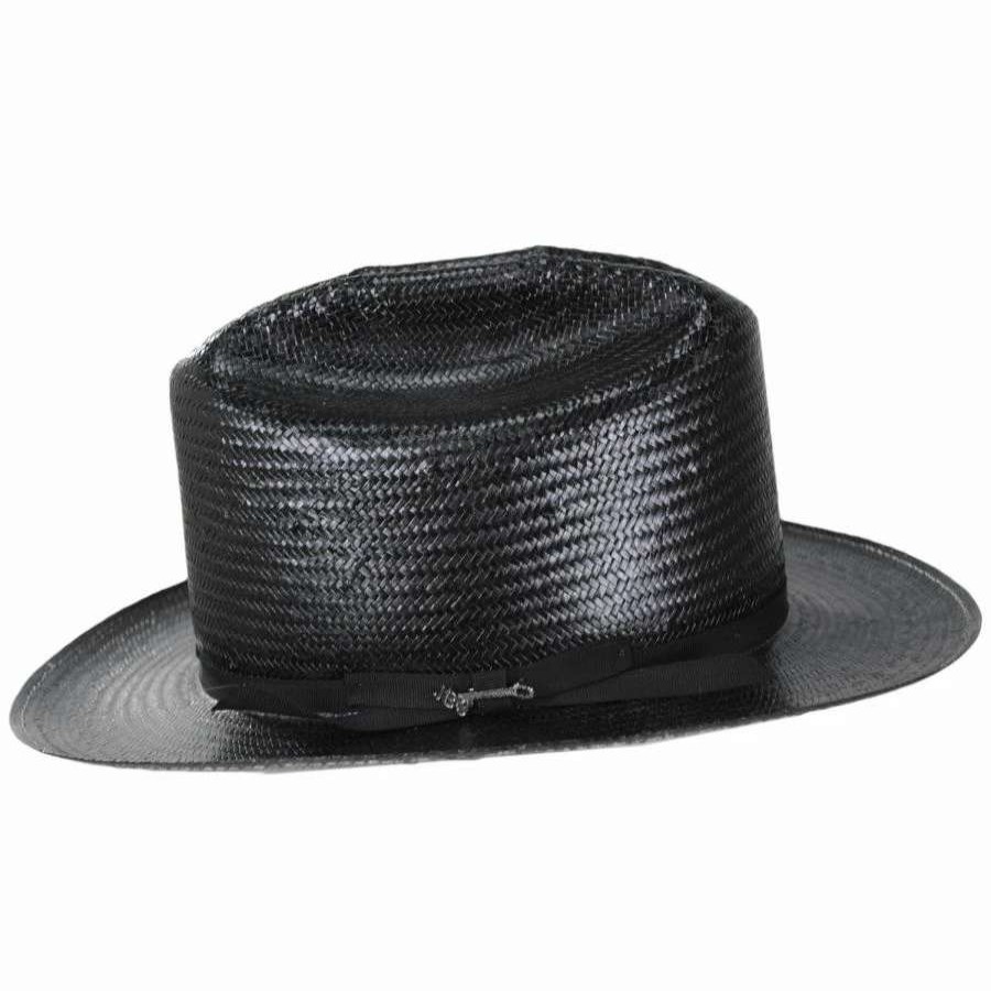 Cowboy & Western Hats * | Stetson Open Road Shantung Straw Western Hat Black