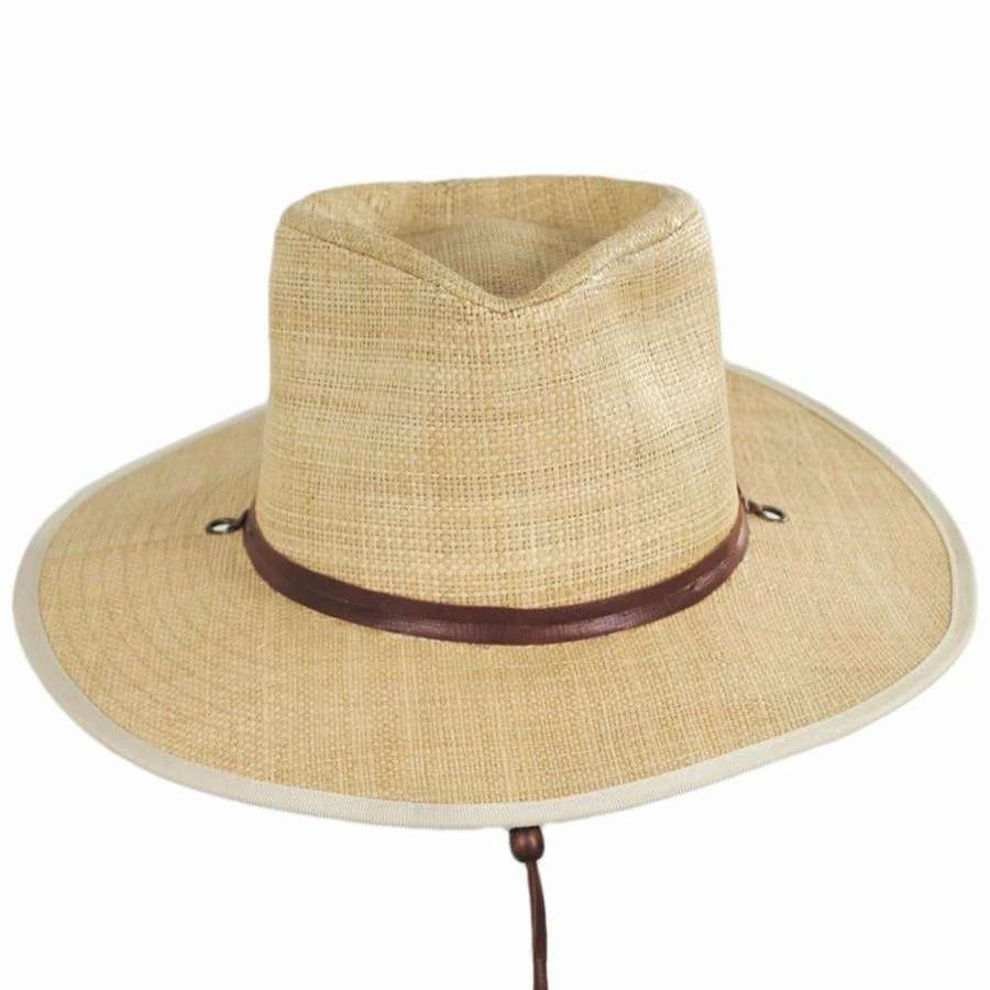 Cowboy & Western Hats * | Scala Sandy Cay Raffia Straw Outback Hat