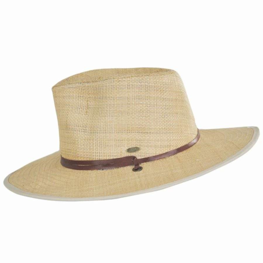 Cowboy & Western Hats * | Scala Sandy Cay Raffia Straw Outback Hat