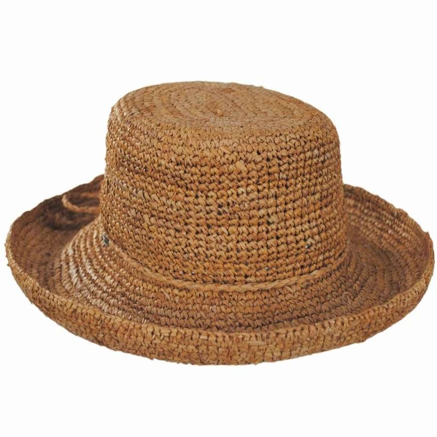 Outdoors * | Scala Twisted Raffia Straw Boater Hat