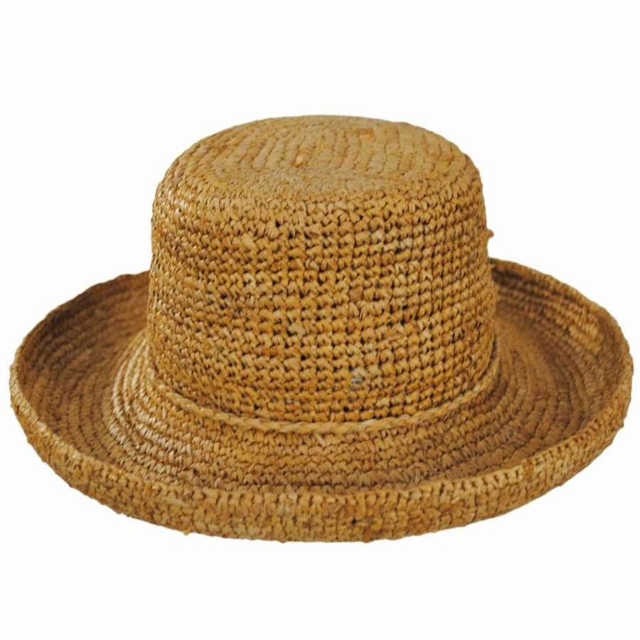 Outdoors * | Scala Twisted Raffia Straw Boater Hat