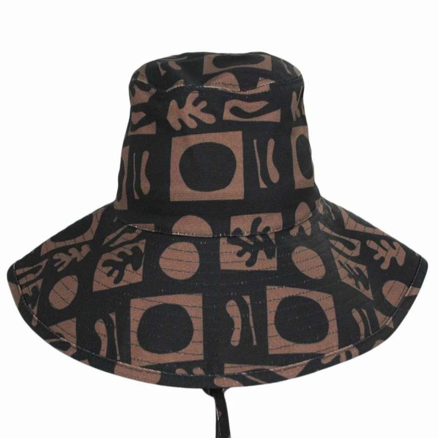 Bucket Hats * | Holiday Retro Cotton Bucket Hat Brown/Black