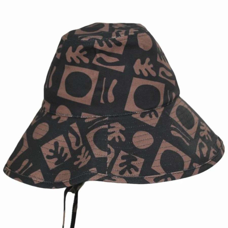 Bucket Hats * | Holiday Retro Cotton Bucket Hat Brown/Black