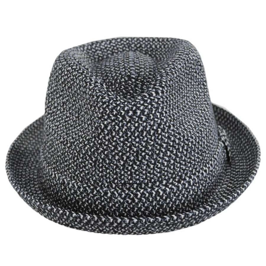 Fedoras * | Billy Toyo Straw Braid Fedora Hat Black Heather