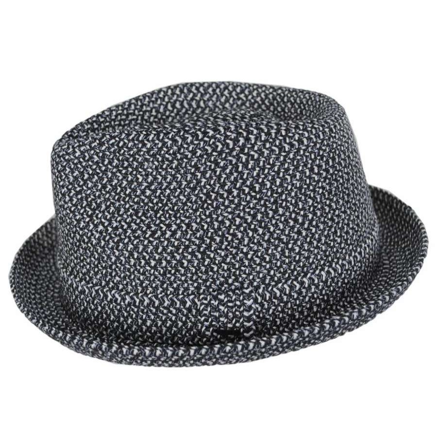 Fedoras * | Billy Toyo Straw Braid Fedora Hat Black Heather