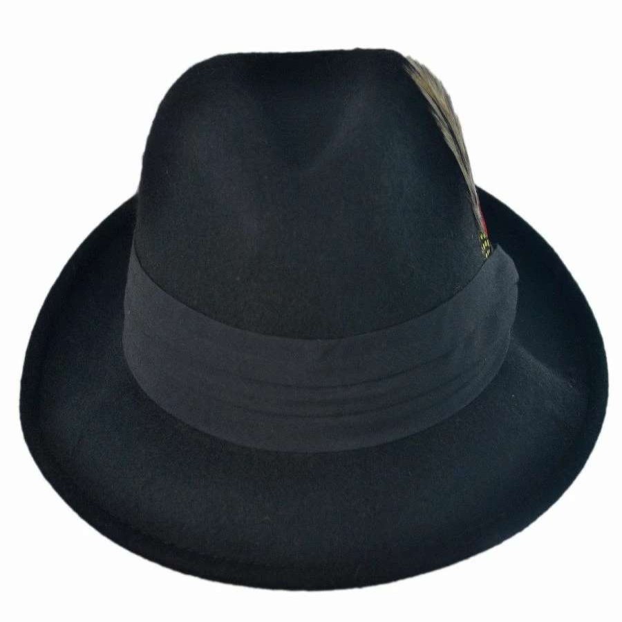 Fedoras * | Kid'S Blues Crushable Wool Felt Trilby Fedora Hat