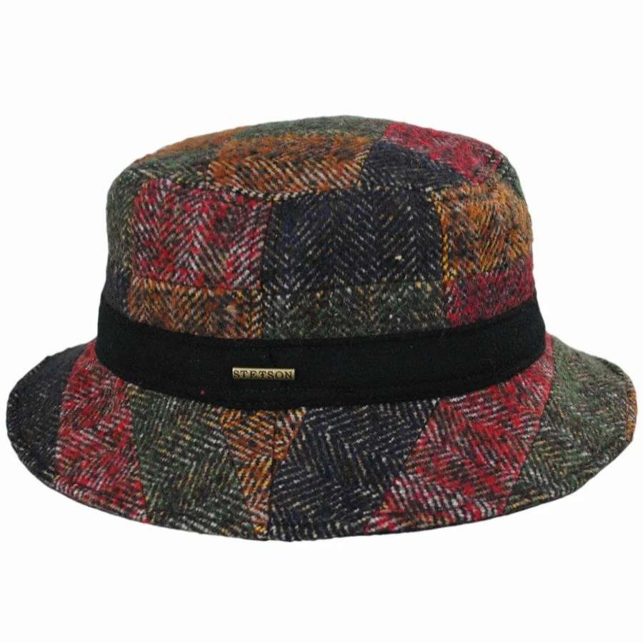 Bucket Hats * | Stetson Kent Wool Blend Patchwork Bucket Hat