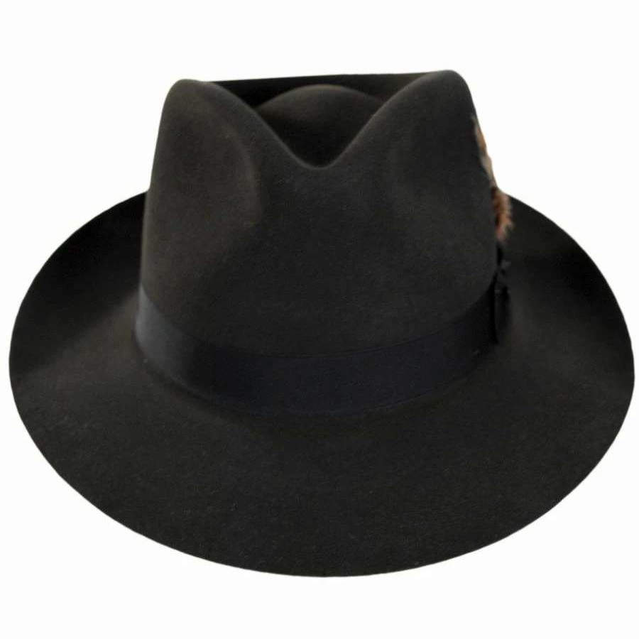 Fedoras * | Stetson Downs Fur Felt Fedora Hat Graphite