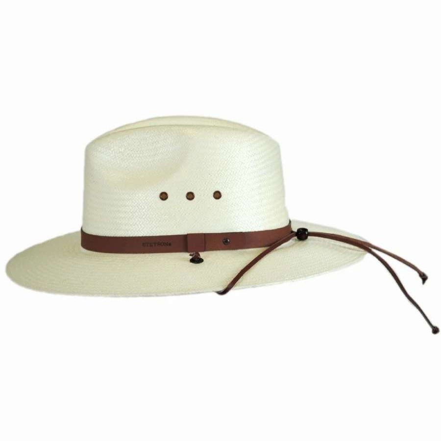 Fedoras * | Stetson Los Alamos Toyo Straw Chincord Western Hat