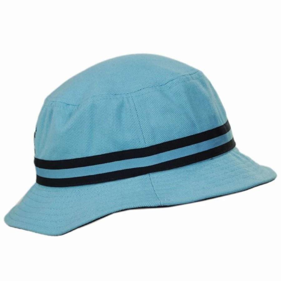 Bucket Hats * | Kangol Stripe Lahinch Cotton Bucket Hat Light Blue