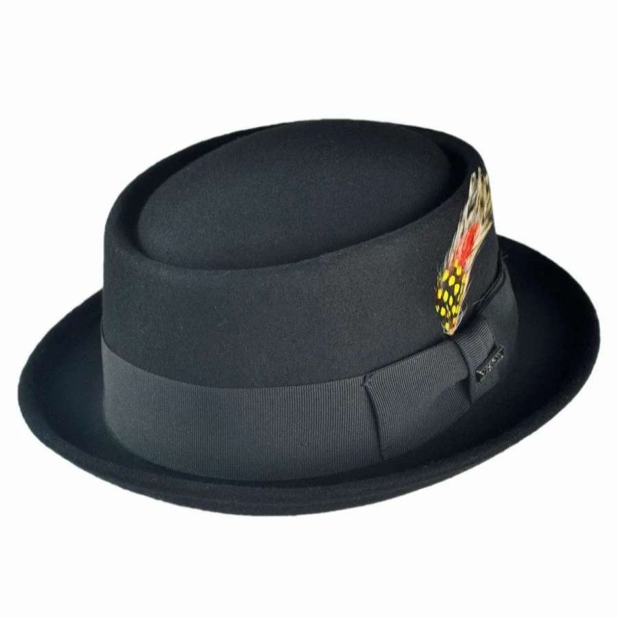 Fedoras * | Wool Felt Pork Pie Hat Black