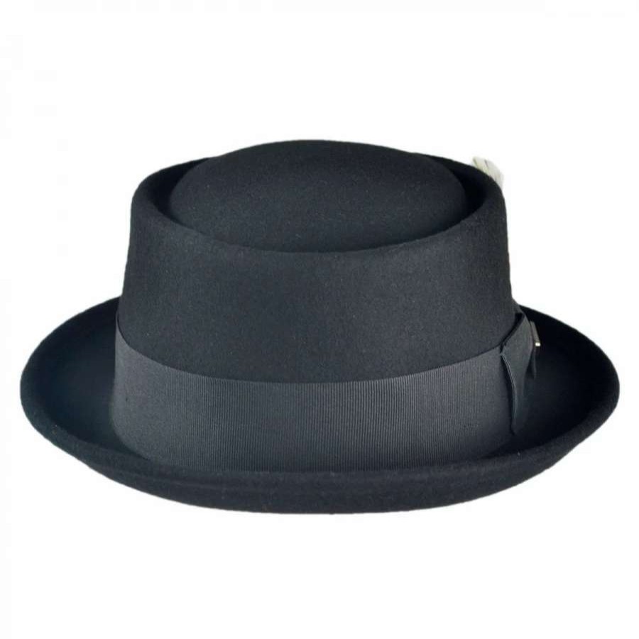 Fedoras * | Wool Felt Pork Pie Hat Black