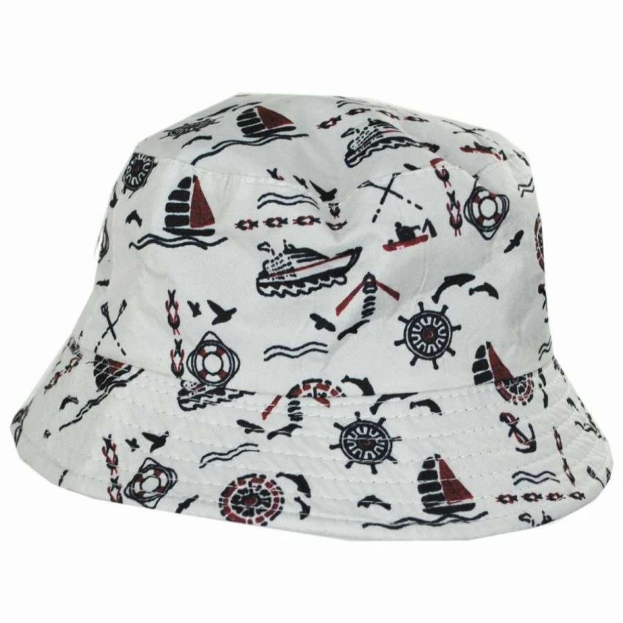 Bucket Hats * | Kids' Nautical Reversible Cotton Bucket Hat