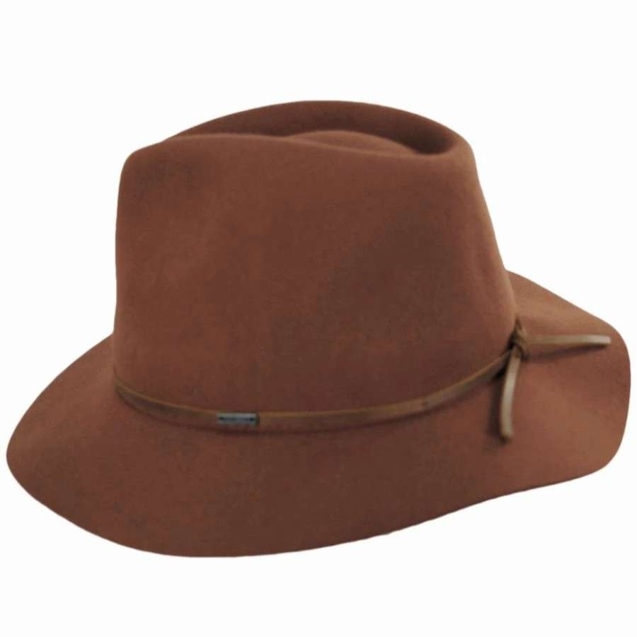 Fedoras * | Wesley Packable Wool Felt Fedora Hat