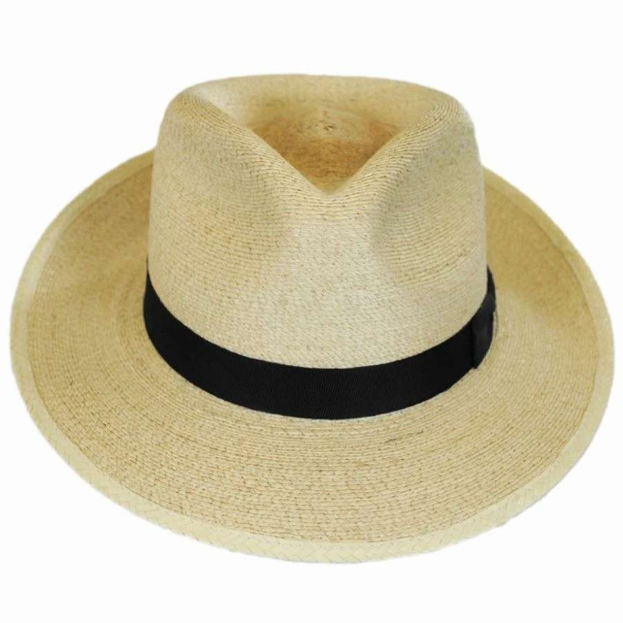 Fedoras * | Stetson Rushmore Palm Leaf Straw Fedora Hat