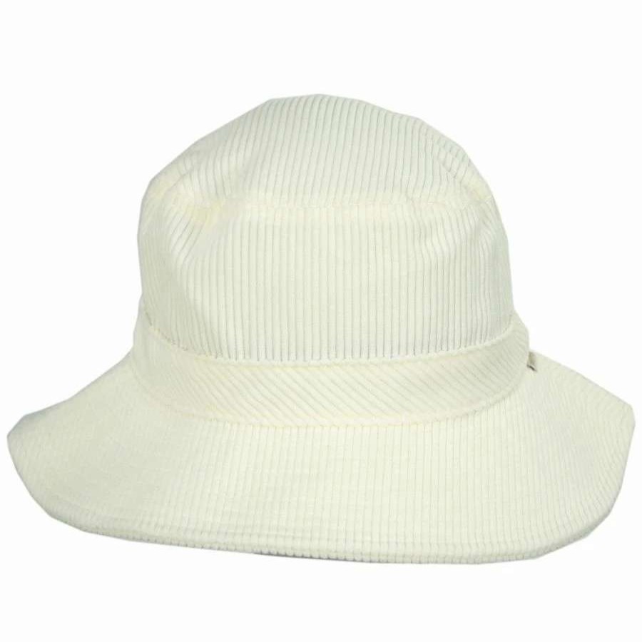 Bucket Hats * | Petra Corduroy Packable Bucket Hat Off White