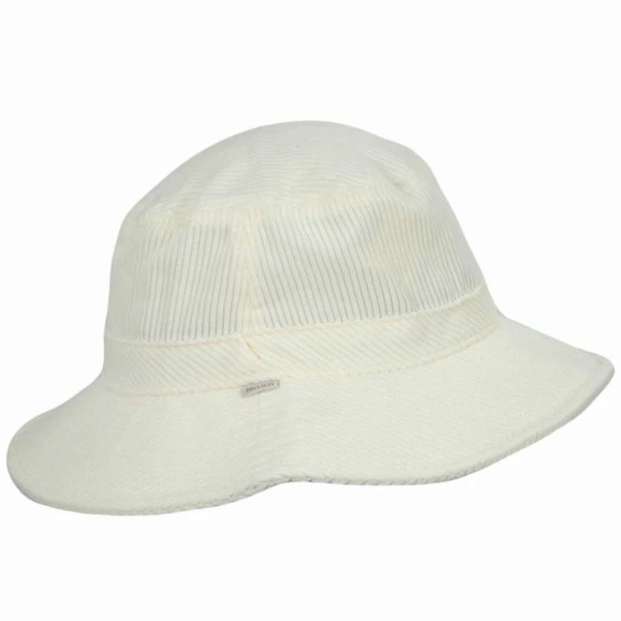 Bucket Hats * | Petra Corduroy Packable Bucket Hat Off White