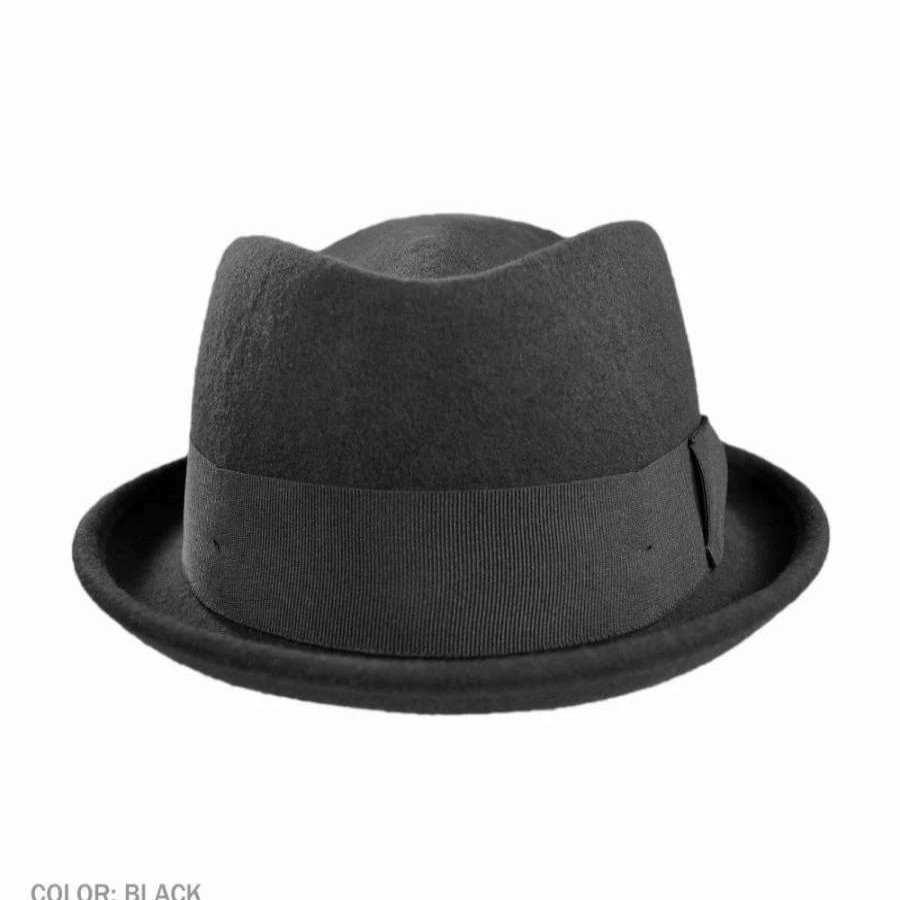 Fedoras * | Crushable Wool Felt Diamond Crown Fedora Hat