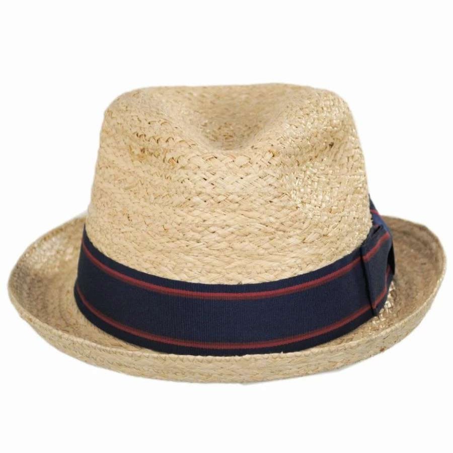 Fedoras * | Golden Hill Raffia Straw Fedora Hat