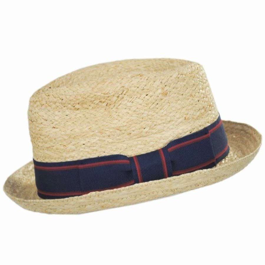 Fedoras * | Golden Hill Raffia Straw Fedora Hat