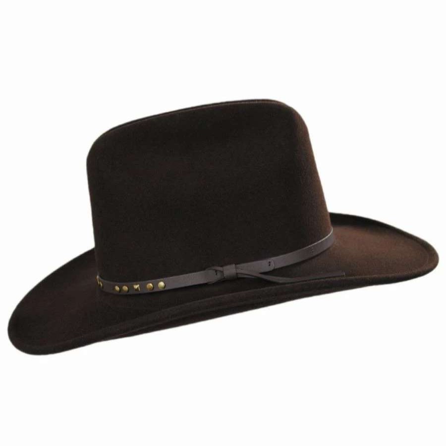 Cowboy & Western Hats * | Chisolm Wool Litefelt Cattlemen Western Hat Brown