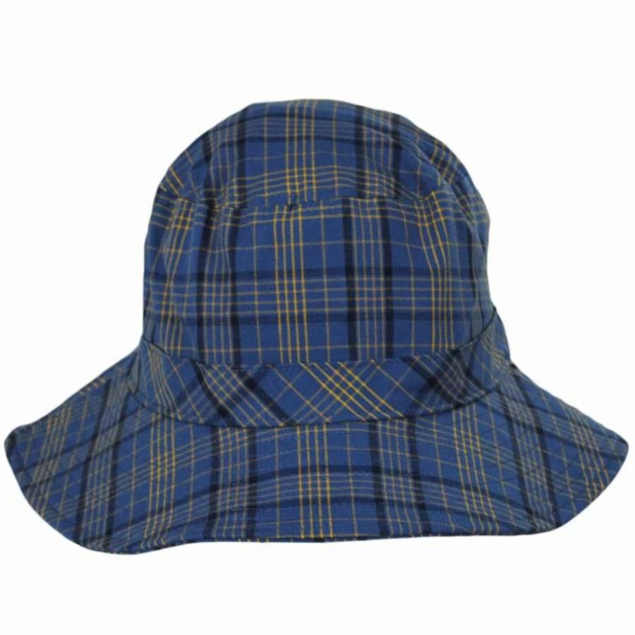 Bucket Hats * | Petra Packable Cotton Blend Plaid Bucket Hat