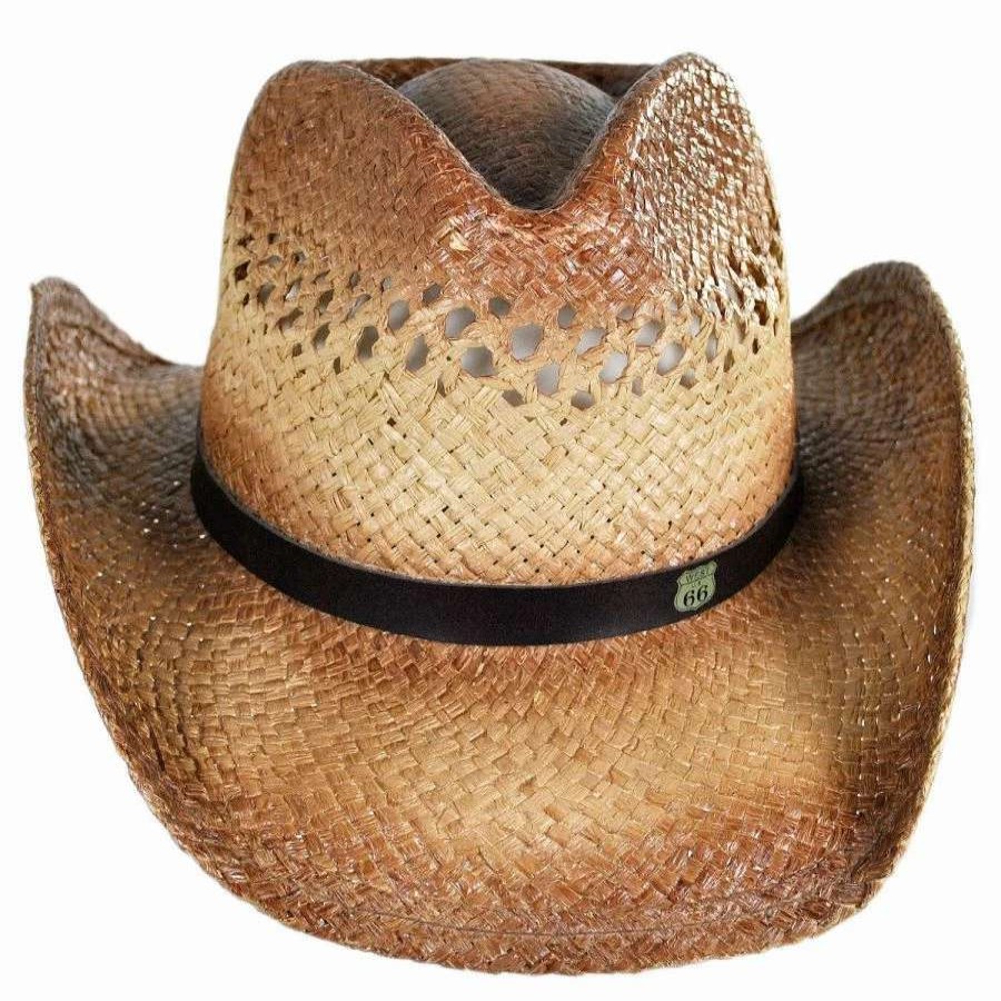 Men'S Hats * | Route 66 Raffia Straw Cowboy Hat