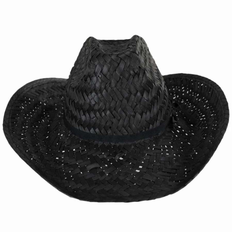 Men'S Hats * | Houston Rush Straw Cowboy Hat Black