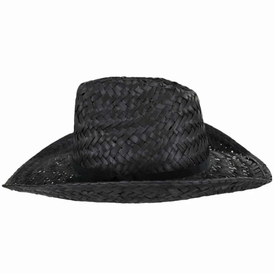 Men'S Hats * | Houston Rush Straw Cowboy Hat Black