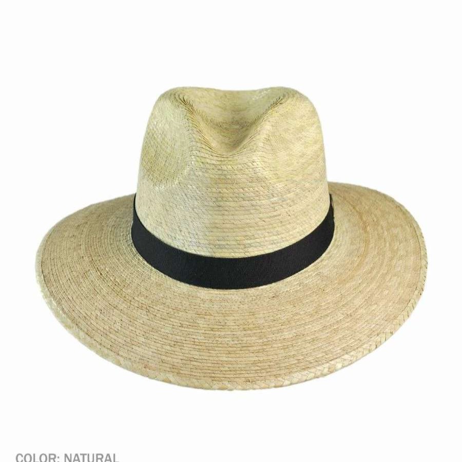 Outdoors * | Explorer Palm Straw Safari Fedora Hat